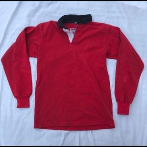 Vintage Red Crossbar Athletics Rugby Shirt
